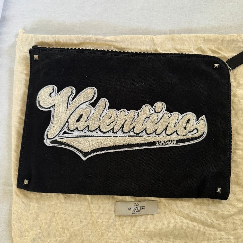 Valentino Garavani Terrycloth logo document case